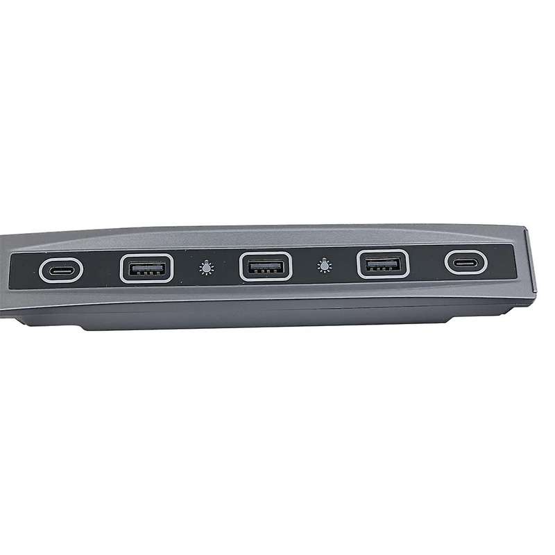 5 in 1 Docking Station 36W Quick Charger USB Shunt Hub Car Adapter Powered Splitter with LED Light f