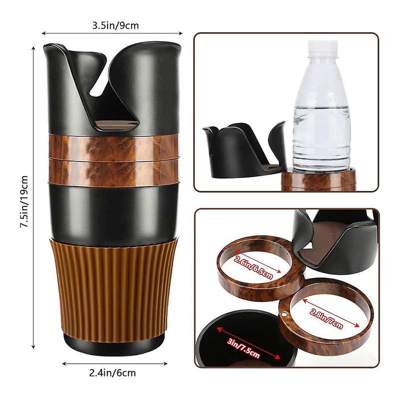 5 in 1 Multifunctional Expander Organizer Water Cup Holder 360degree Rotating Automotive Cup Holders