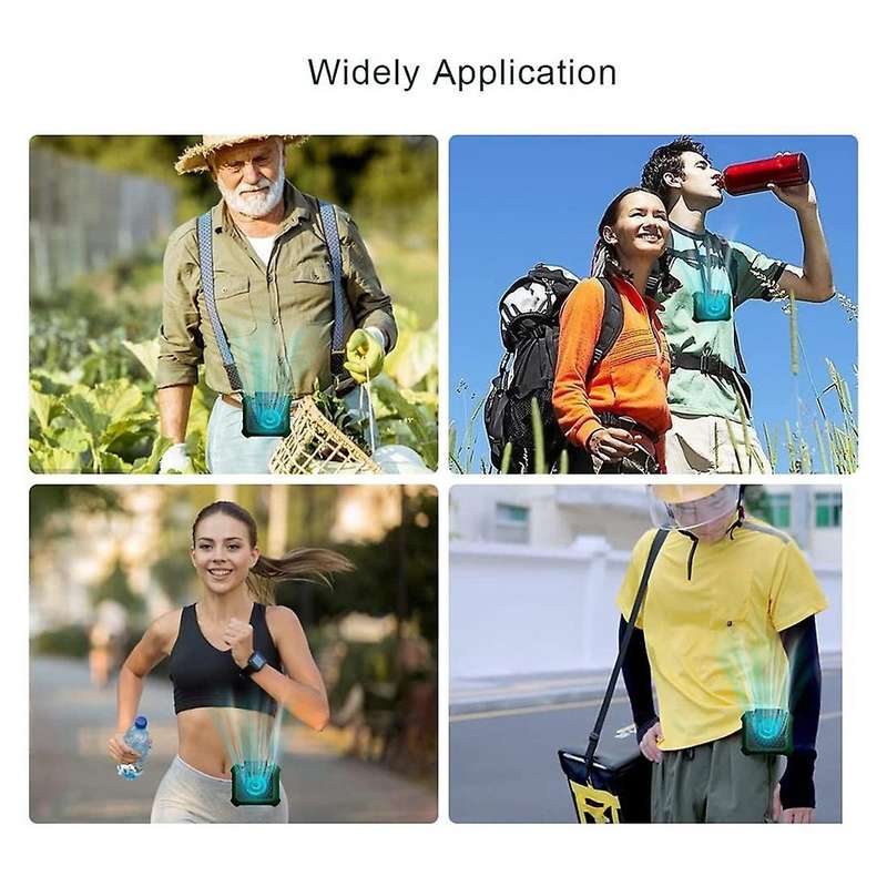 5 In1 Portable Waist Clip Fan, 20H 6000MAh Personal Necklace Fan,Mini Wearable Fans for Outdoor Work