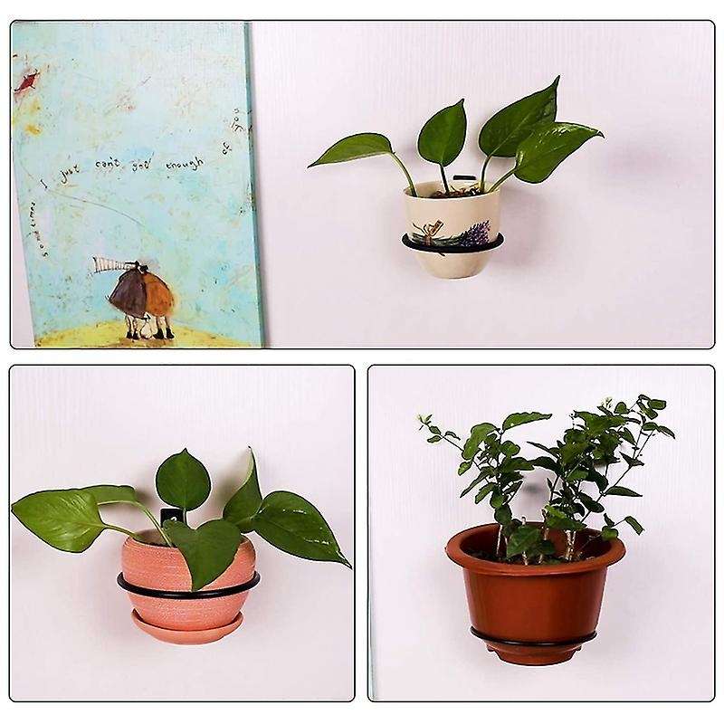 5 Inch (Approximately 12.7 cm) Flower Pot Holder Ring Wall Mount 6-Piece Flower Pot Hook Hook Wall