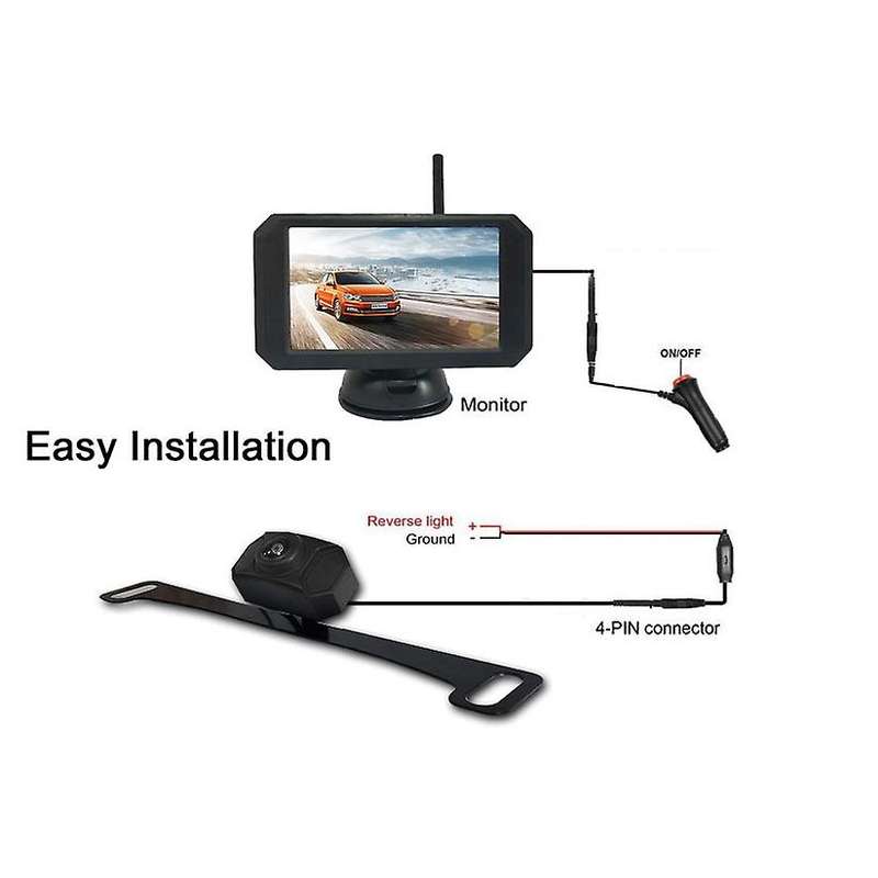 5 Inch Car Wireless Monitor Display LCD Screen with Waterproof Night Vision Rear View Reverse Backup