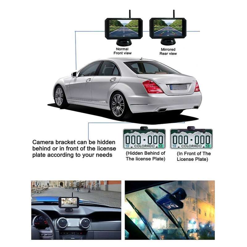 5 Inch Car Wireless Monitor Display LCD Screen with Waterproof Night Vision Rear View Reverse Backup