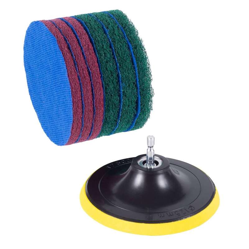 5 Inch Drill Power Brush Tile Scrubber Scouring Pads Cleaning Kit, Heavy Duty Household Cleaning To