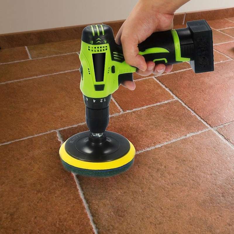 5 Inch Drill Power Brush Tile Scrubber Scouring Pads Cleaning Kit, Heavy Duty Household Cleaning To