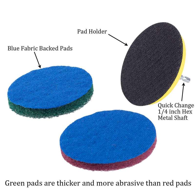 5 Inch Drill Power Brush Tile Scrubber Scouring Pads Cleaning Kit, Heavy Duty Household Cleaning To