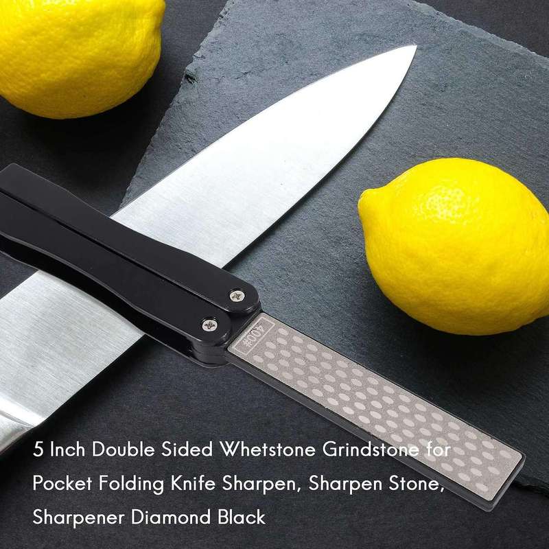 5 Inch Double Sided Whetstone Grindstone for Pocket Folding Knife Sharpen, Sharpen Stone, Sharpener