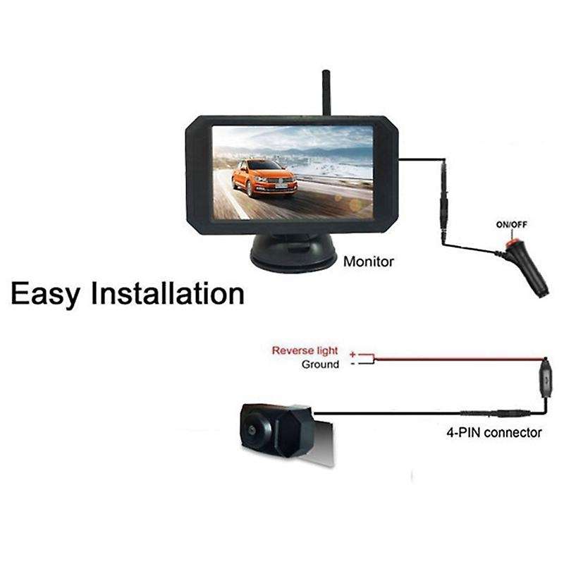 5 Inch Car Wireless Monitor Display LCD Screen with Waterproof Night Vision Rearview Reverse Backup