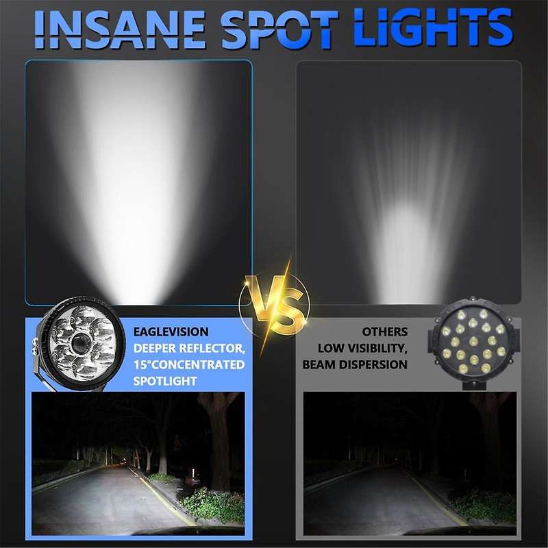 5 Inch Car High Bridges Search Light Spotlight LED Bulbs for Off-Road Car Truck Tractor ATV SUV 9-30