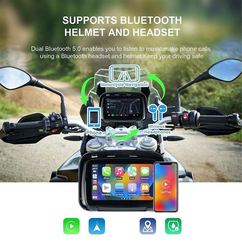 5 Inch Motorcycle Gps Navigation Portable Motor Navigator Gps Navigation Motorcycle Carplay Android