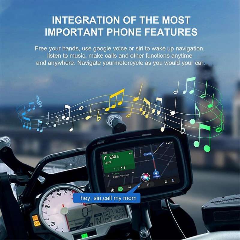 5 Inch Motorcycle Gps Navigation Portable Motor Navigator Gps Navigation Motorcycle Carplay Android