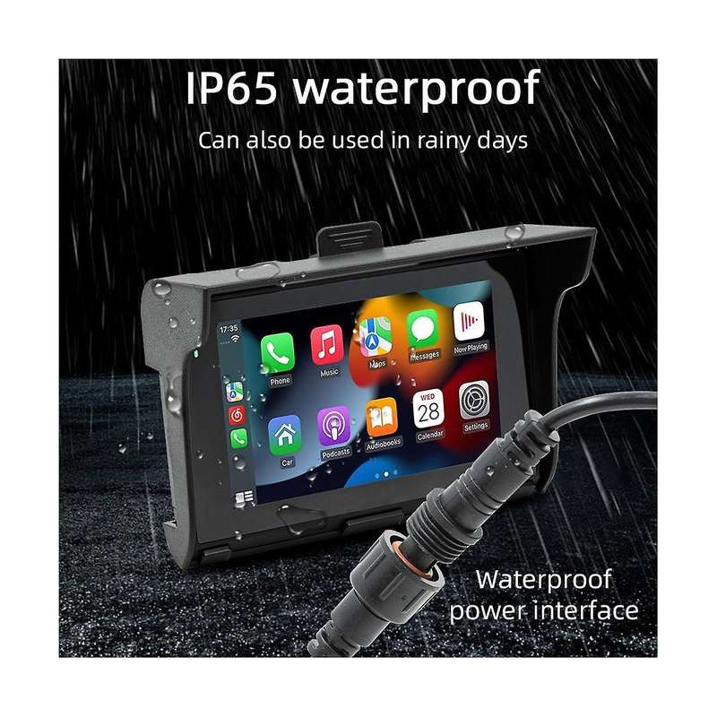 5 Inch Portable Motorcycle Lcd Display for Wireless Carplay Android Auto Ip65 Waterproof Motorcycle