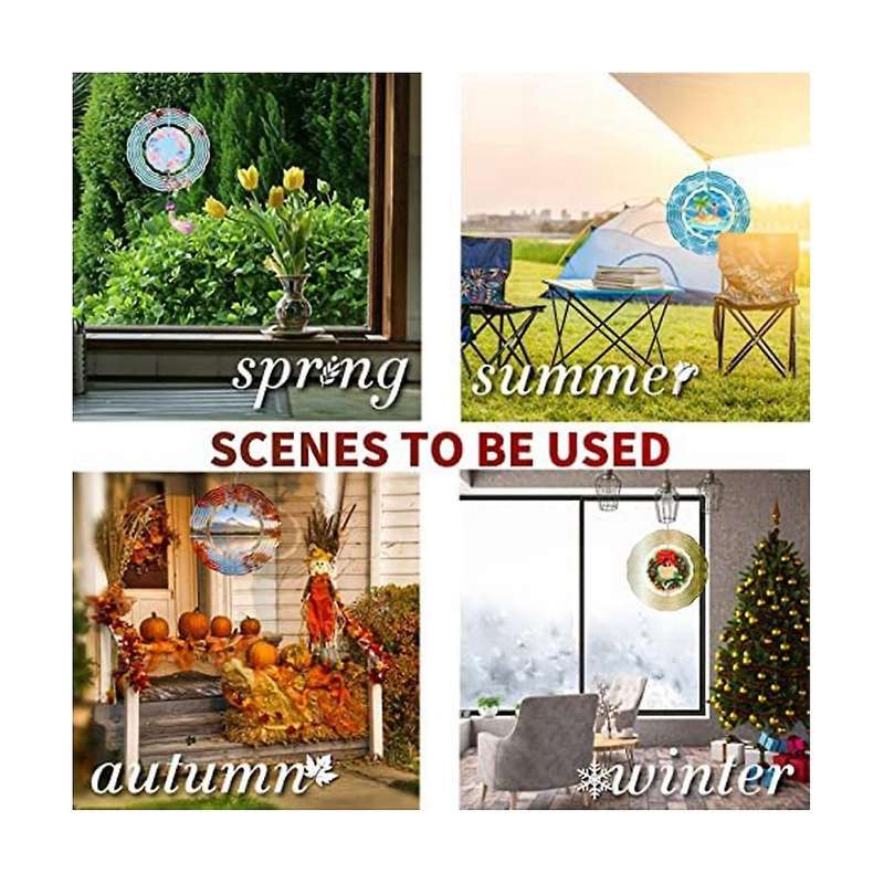 5 Pack 10-inch Sublimation Wind Spinner Blanks,3d Metal Wind Spinners,double-sided Hanging Yards Ga