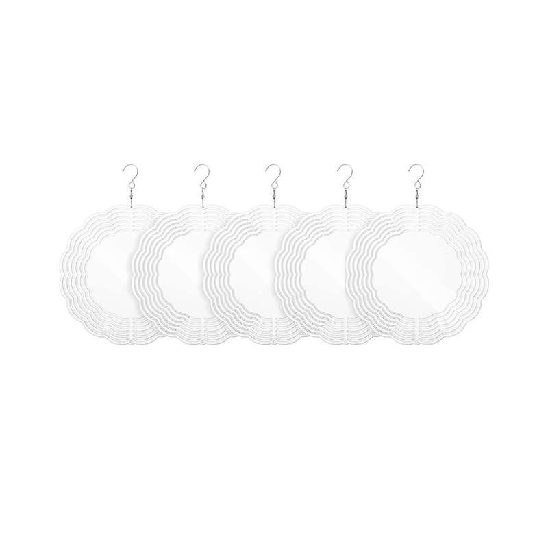 5 Pack 10-inch Sublimation Wind Spinner Blanks,3d Metal Wind Spinners,double-sided Hanging Yards Ga