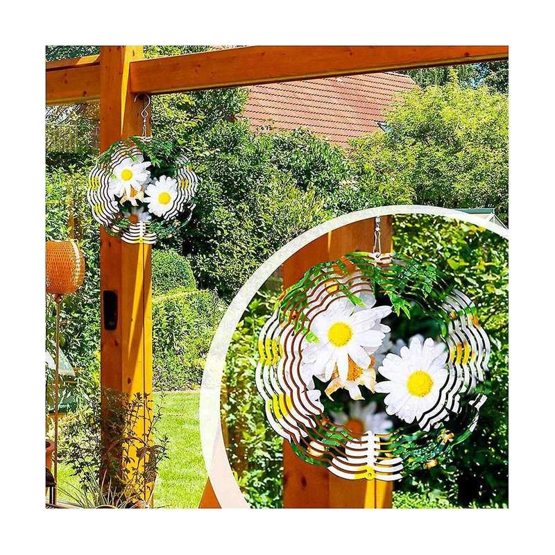 5 Pack 10-inch Sublimation Wind Spinner Blanks,3d Metal Wind Spinners,double-sided Hanging Yards Ga