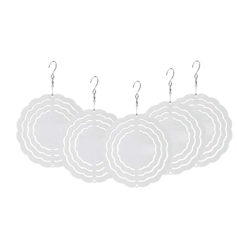 5 Pack 3 Inch Sublimation Wind Spinner Blanks 3d Aluminum Wind Powered Kinetic Spinner Trim for Yard