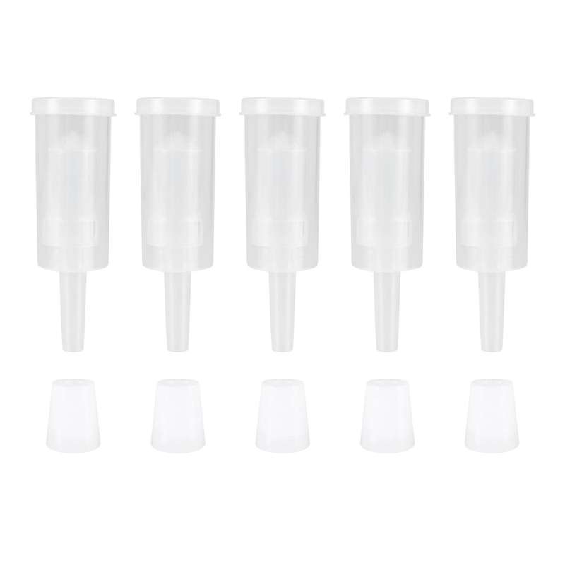 5 Pack Exhaust Seal Valve with Rubber Airlock Stopper Twin Airlock for Wine Making, Beer Brewing Gl