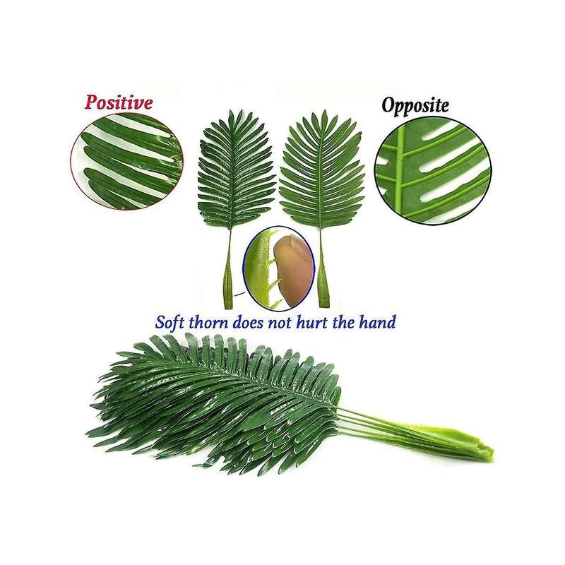 5 Pack Artificial Palm Plants Leaves Faux Turtle Leaf Tropical Palm Tree Leaves Imitation Leaf Arti
