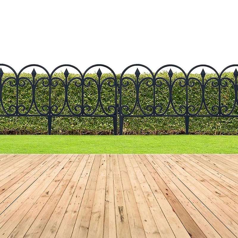 5 Pack Decorative Garden Fence Rustproof Iron Landscape Wire Folding Fencing Edge Patio Flower Bed A