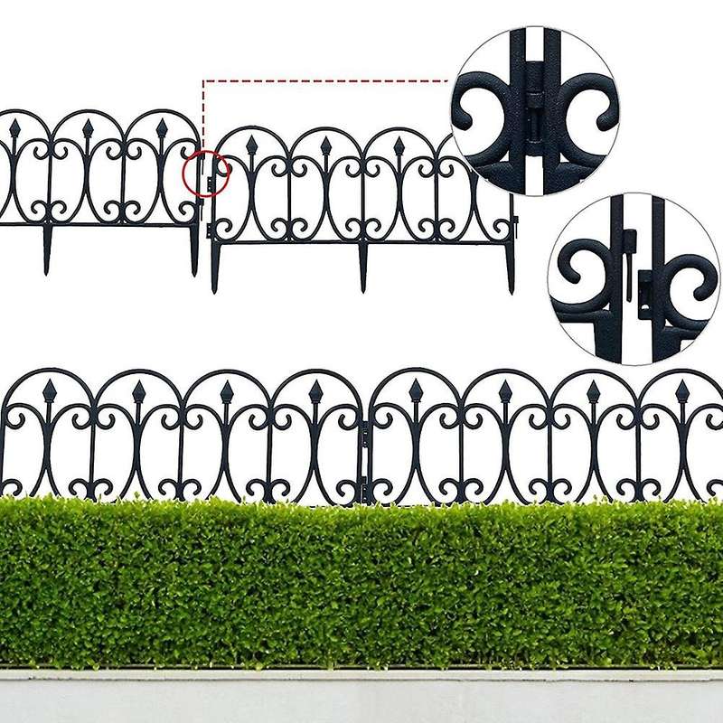 5 Pack Decorative Garden Fence Rustproof Iron Landscape Wire Folding Fencing Edge Patio Flower Bed A