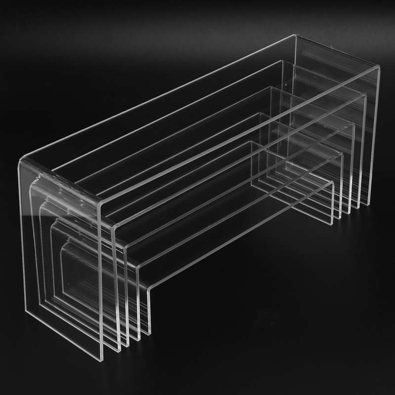 5 Pack Clear Acrylic Display Risers,5 Sizes Fixtures Compatible Cake Display
