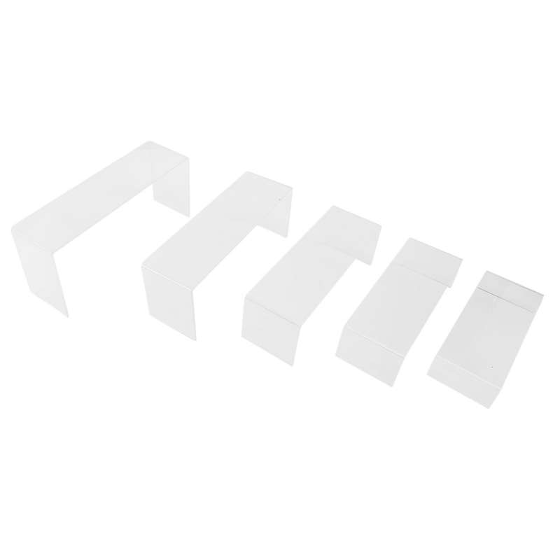 5 Pack Clear Acrylic Display Risers,5 Sizes Fixtures Compatible Cake Display
