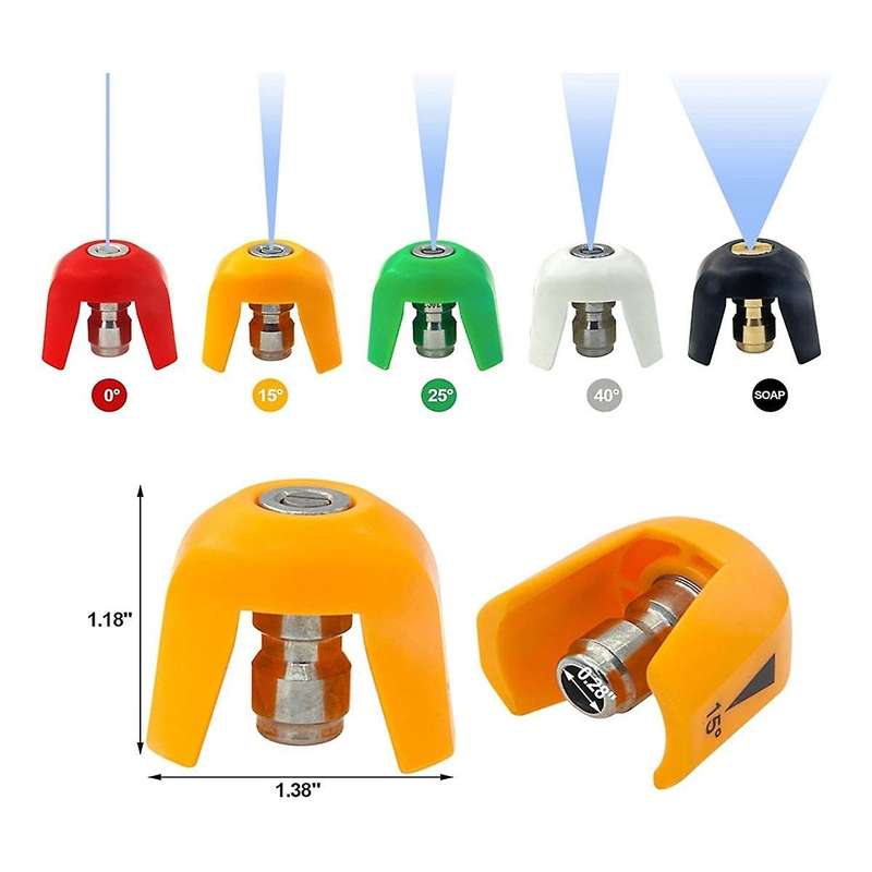 5 Pack Quick Connect Pressure Washer Nozzle Tips with Base-for Spx3000 Series & Universal Pressure
