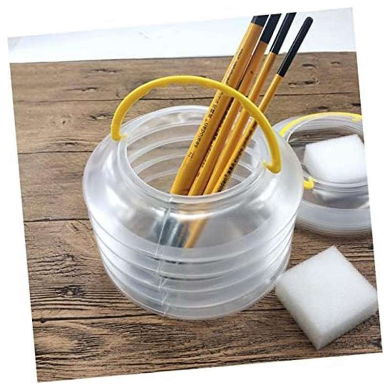 5 Pack Folding Pencil Holder Bath Tub Cleaner Beach Water Pail Collapsible Bucket Paint Brush Wash B