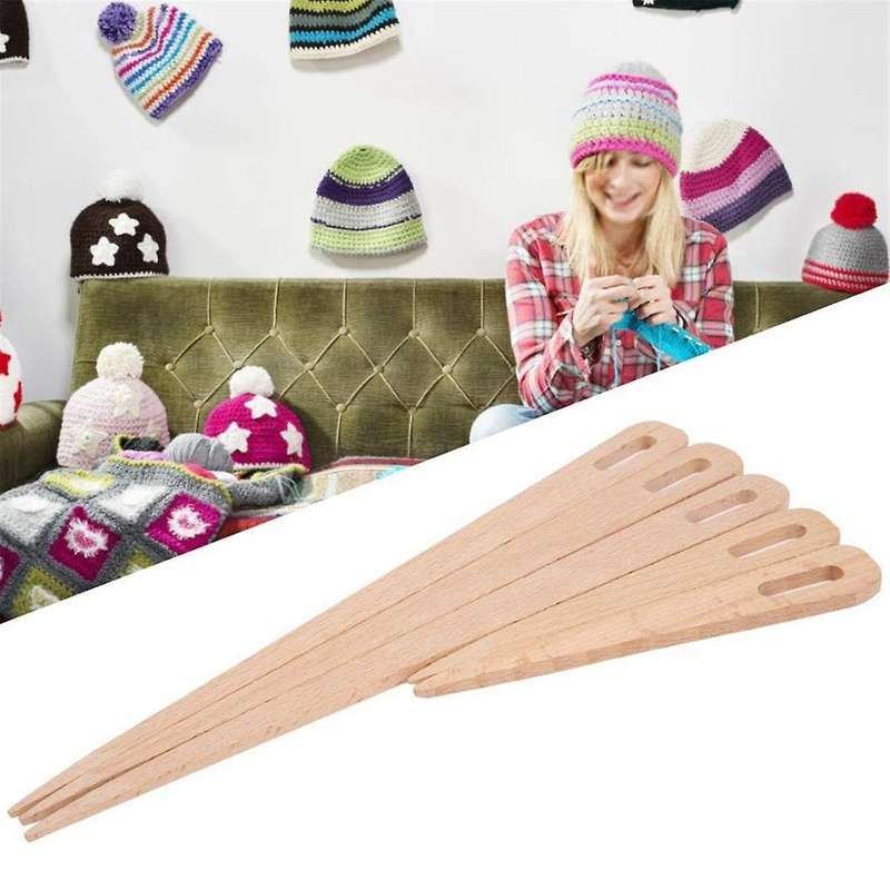 5 Pack Wooden Knitting Crochet Needles Wooden Hand Sticks Tapestry Sewing Making DIY Knitting Tools