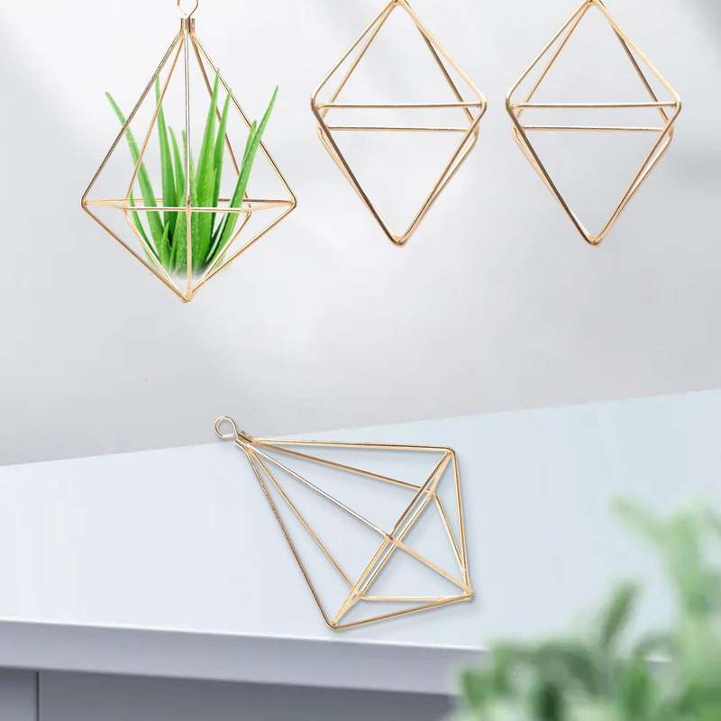 5 Packs Air Plant Holder Mini Metal Tabletop Himmeli Decor Modern Geometric Planter Tillandsia Air