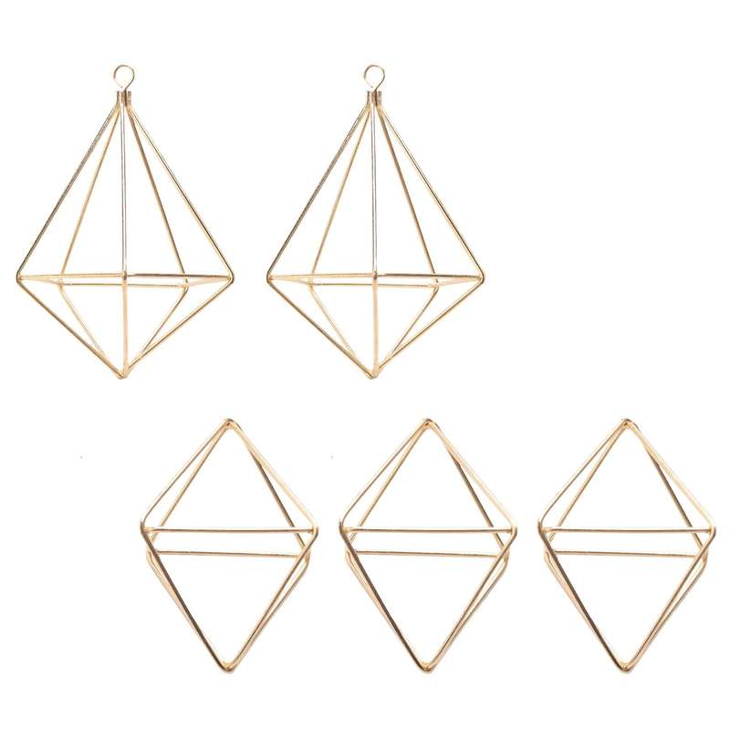 5 Packs Air Plant Holder Mini Metal Tabletop Himmeli Decor Modern Geometric Planter Tillandsia Air
