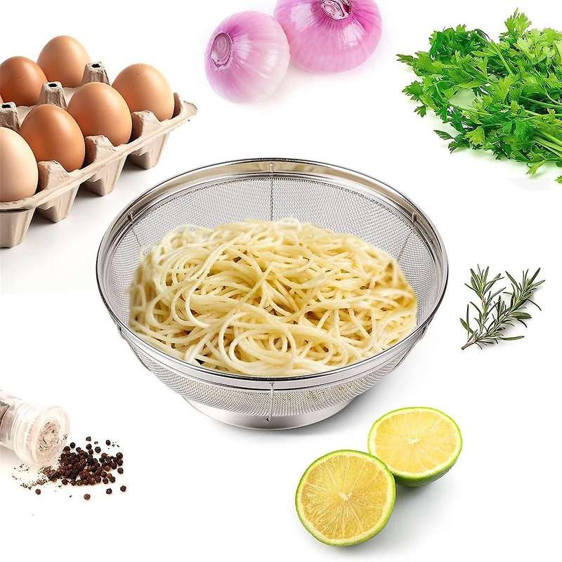 5 Pack Strainers for Kitchen, Stainless Steel Colander, Fine Mesh Strainer for Pasta, Rice and Fruit