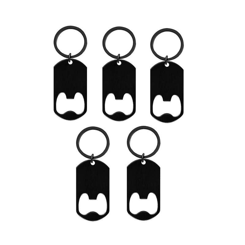 5 PACK Stainless Steel Flat Bottle Opener with Keychain-Bar Key-Beer Bottle Opener for Kitchen, Bar