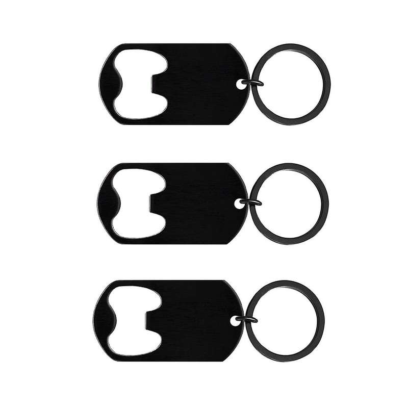 5 PACK Stainless Steel Flat Bottle Opener with Keychain-Bar Key-Beer Bottle Opener for Kitchen, Bar