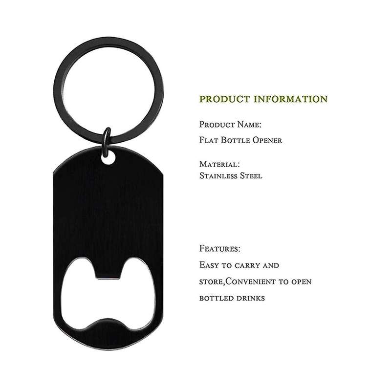 5 PACK Stainless Steel Flat Bottle Opener with Keychain-Bar Key-Beer Bottle Opener for Kitchen, Bar