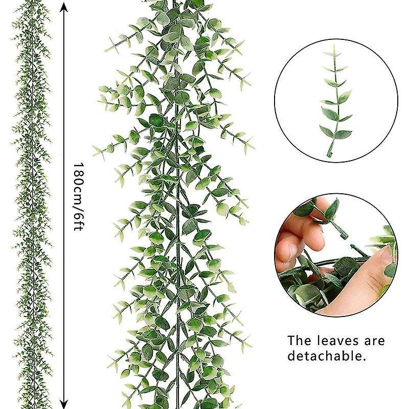 5 Packs 30Ft Artificial Eucalyptus Garlands Greenery Vines Faux Hanging Plants for Wedding Table Bac