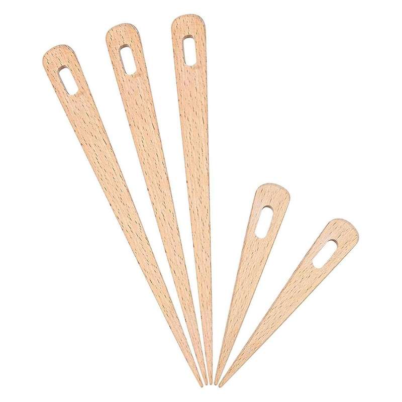 5 Pack Wooden Knitting Crochet Needles Wooden Hand Loom Sticks Tapestry Sewing Making DIY Knitting T