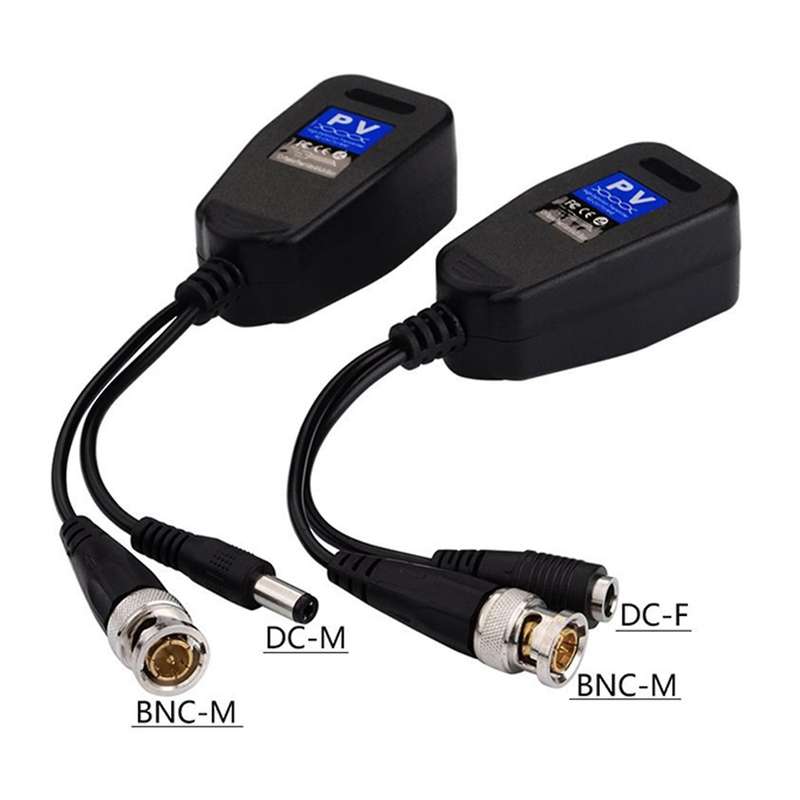 5 Pairs CCTV Coax BNC Video Power Balun Transceiver to CAT5E 6 RJ45 Connector Coaxial/Analog HD Twi