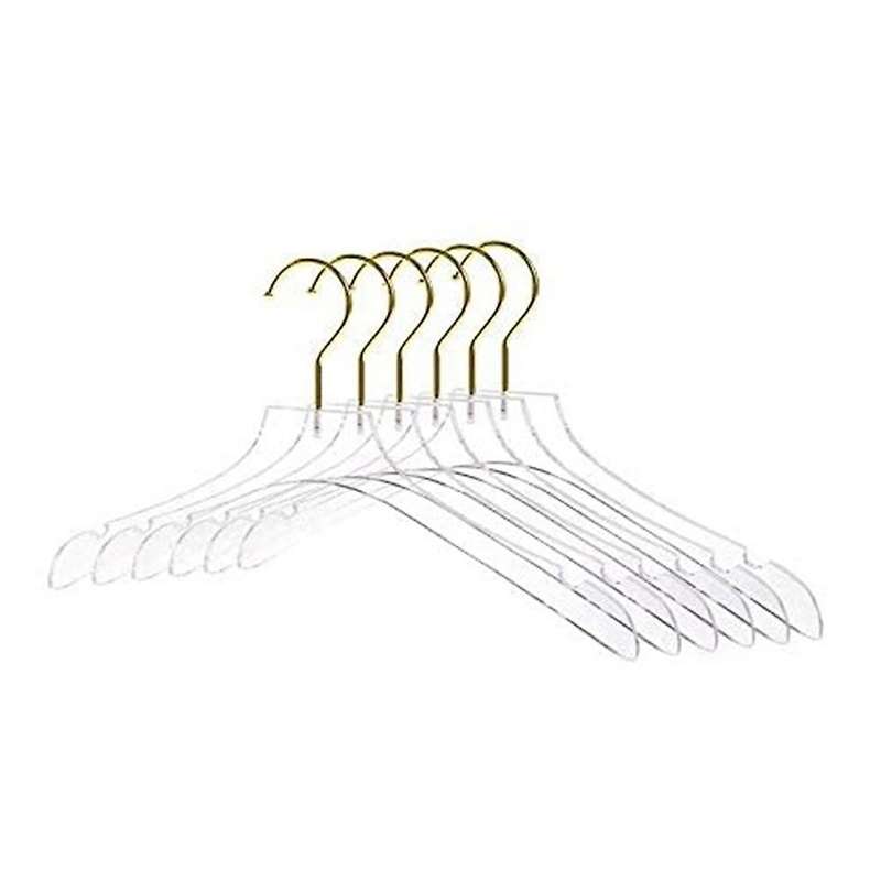 5 Pcs Clear Clothes Hangers with , Transparent Shirts Dress Coat Hanger with Notches for Lady Kids S