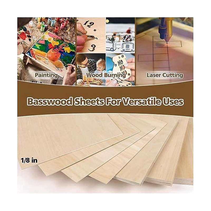 5 Pcs Basswood Craft Board Crafts Multi-layer Board Cutting Board Diy Painting Stained and Carved Wo