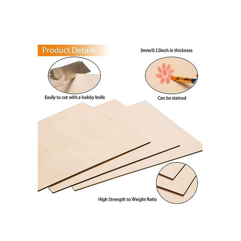 5 Pcs Basswood Craft Board Crafts Multi-layer Board Cutting Board Diy Painting Stained and Carved Wo