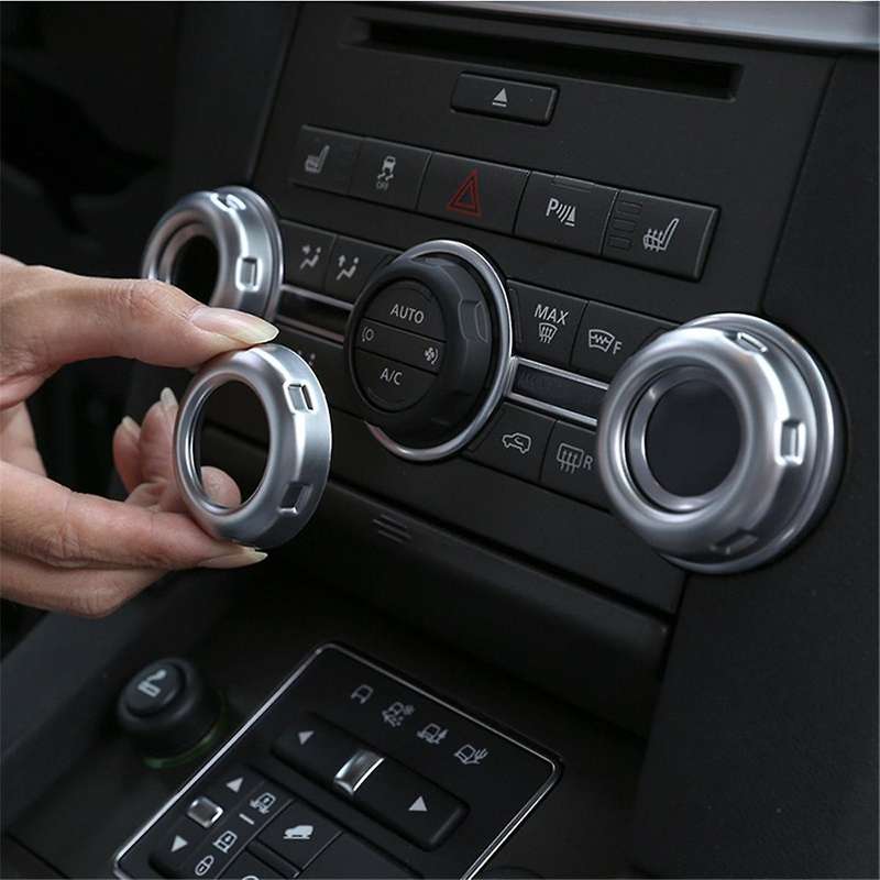 5 Pcs Chrome Volume & Air Conditioning Knobs Trim for 4 LR4 Sport