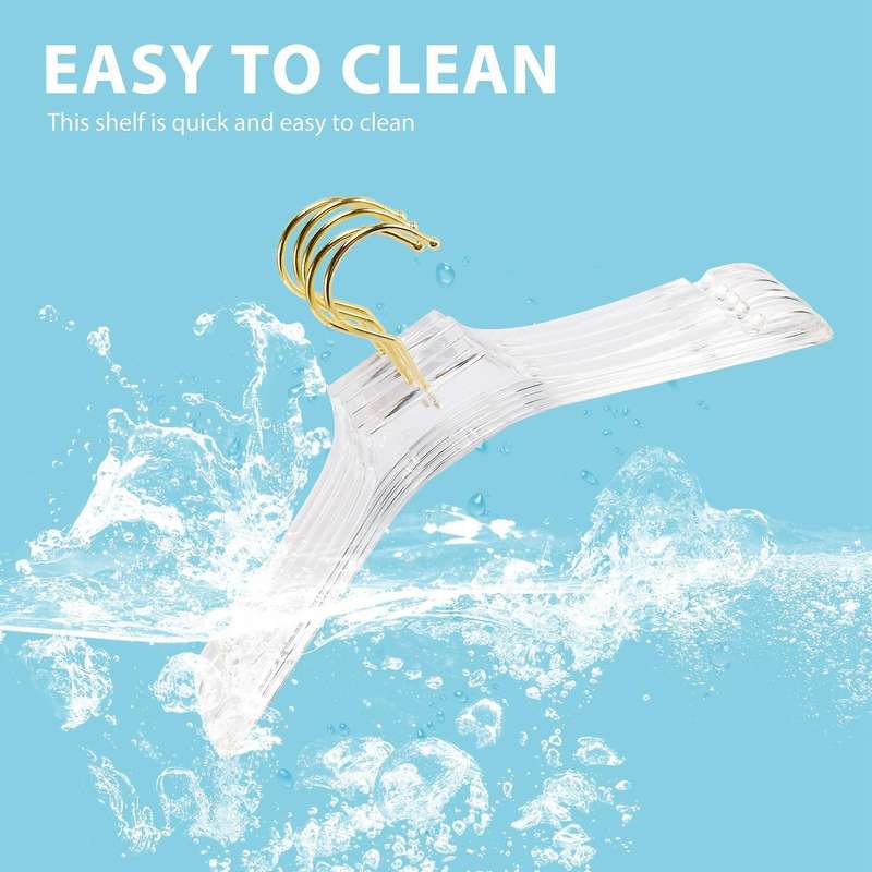 5 Pcs Clear Acrylic Clothes Hanger with , Transparent Shirts Dress Hanger with Notches for Lady Kid