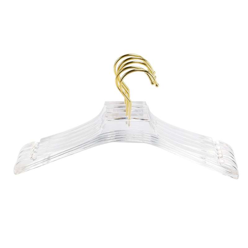 5 Pcs Clear Acrylic Clothes Hanger with , Transparent Shirts Dress Hanger with Notches for Lady Kid
