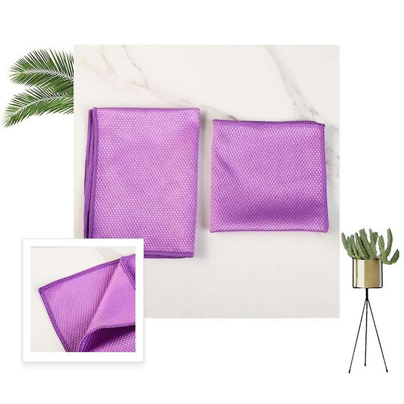 5 Pcs Fish Scale Grid Glass Cleaning Cloth without Water Mark Thickened Kitchen Cleaning Towel Absor