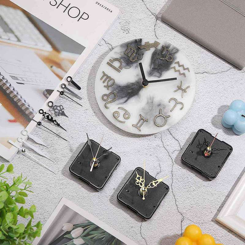 5 Pcs Clock Movement Mechanism Parts Silence Quartz DIY Wall Clock with 7 Different Pairs Clock Hand