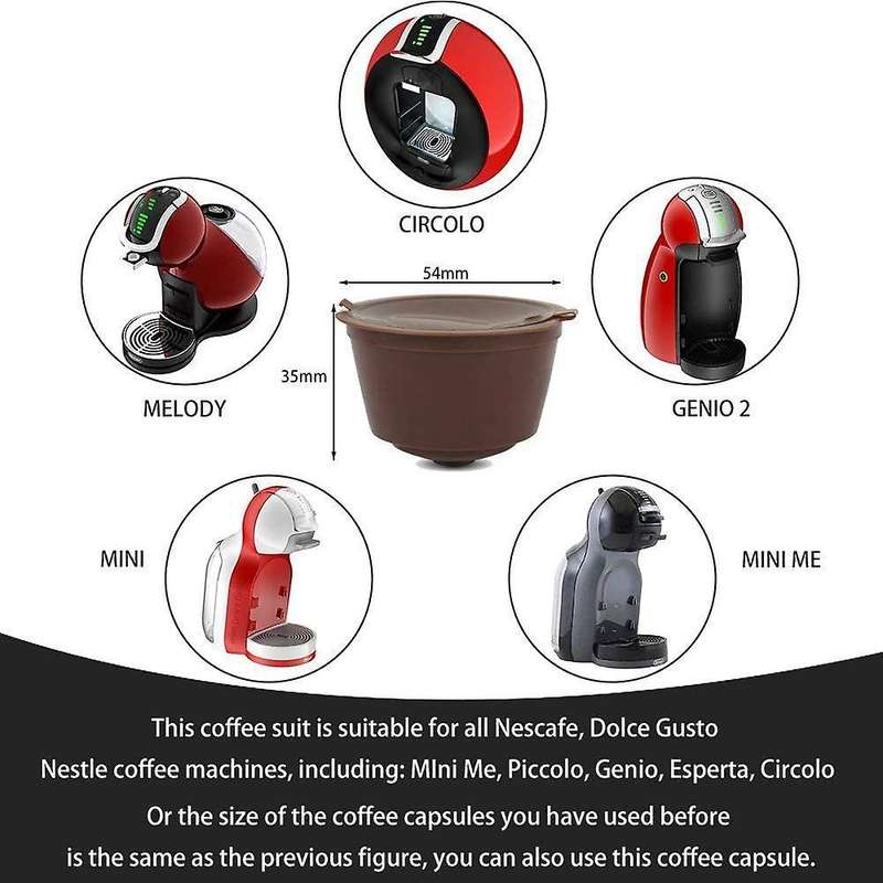 5 Pcs Coffee Capsules Refillable Coffee Capsules Pods Reusable Universal Coffee Filter with Spoon fo