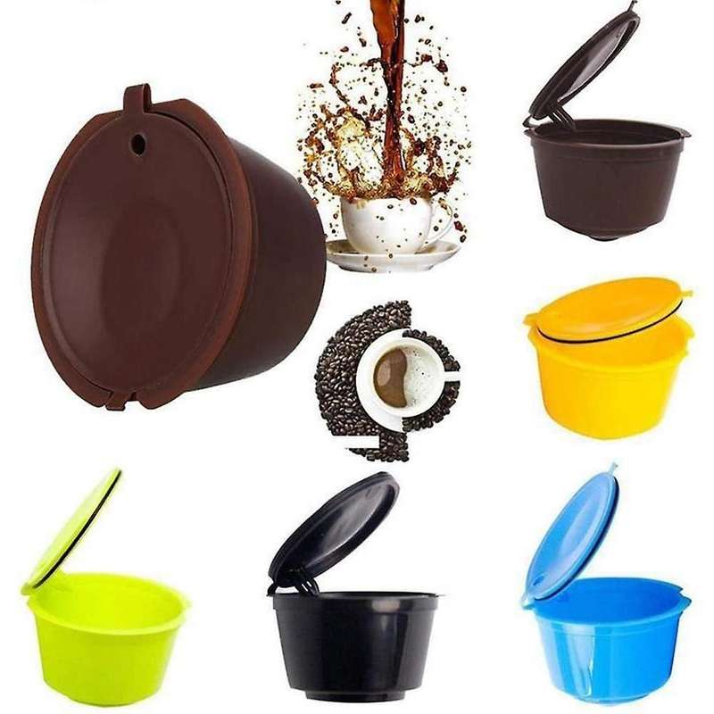 5 Pcs Coffee Capsules Refillable Coffee Capsules Pods Reusable Universal Coffee Filter with Spoon fo