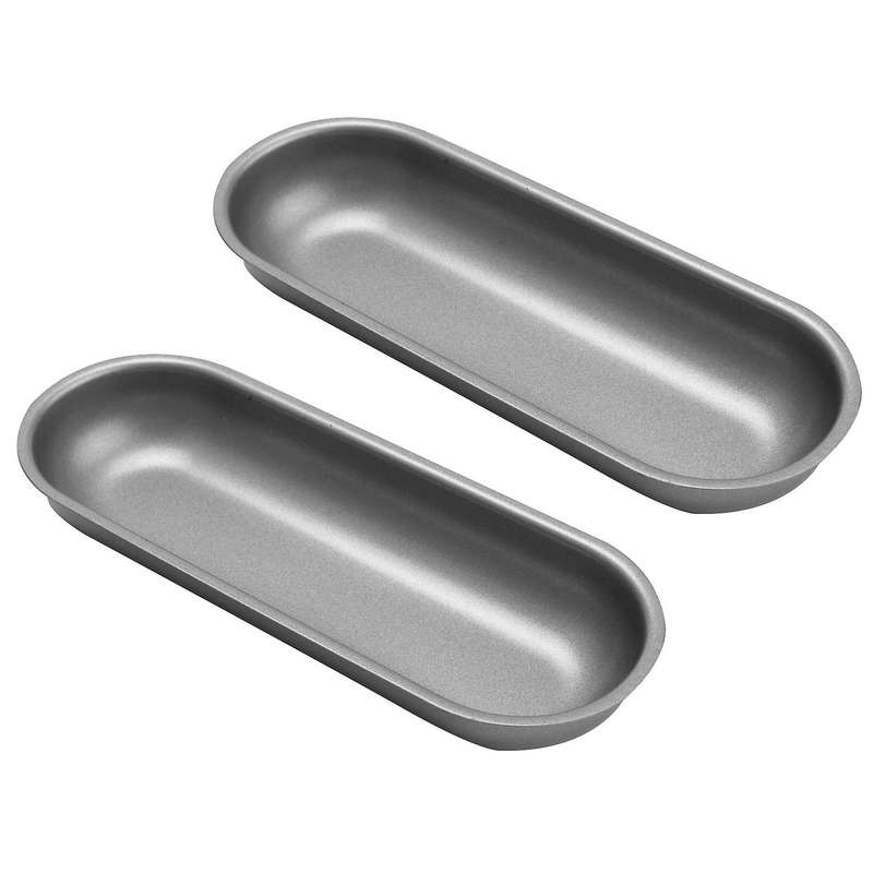 5 Pcs Hot Dog Mold Carbon Steel Sausage Molds Non Stick Bakeware Oval Hot Dog Bun Baking Pan for DIY