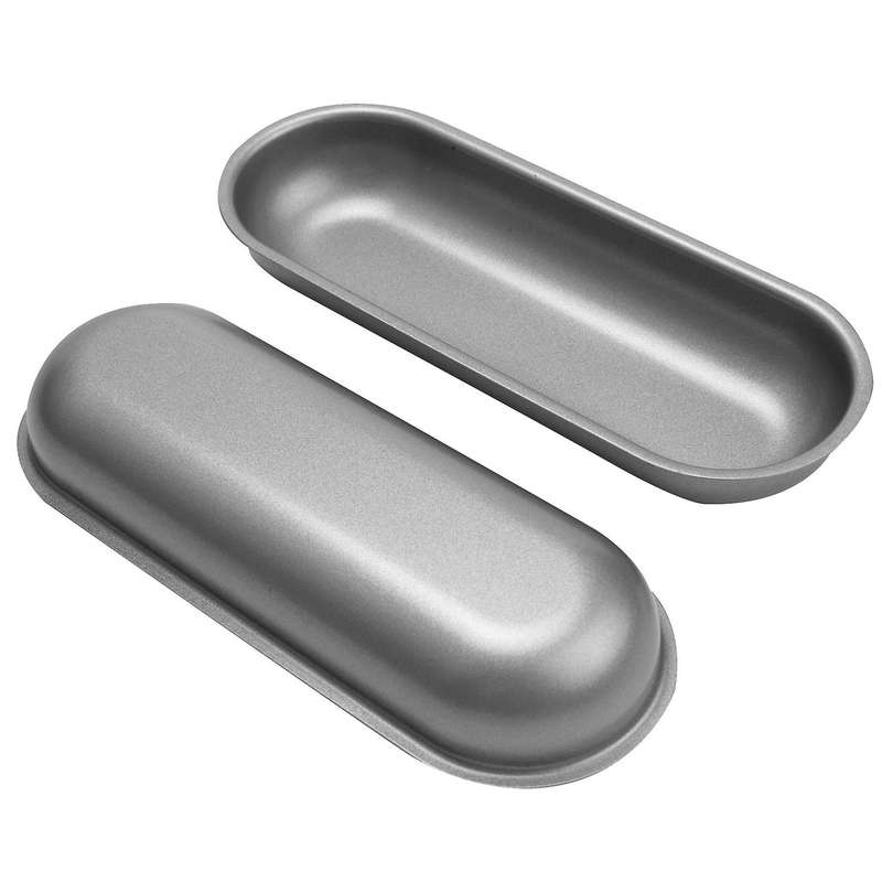5 Pcs Hot Dog Mold Carbon Steel Sausage Molds Non Stick Bakeware Oval Hot Dog Bun Baking Pan for DIY