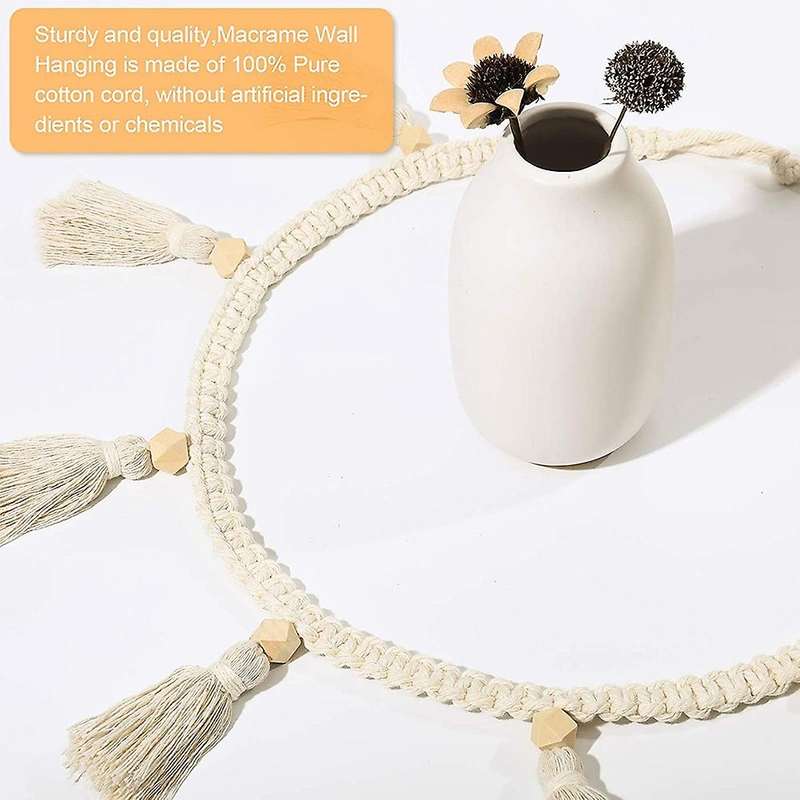 5 Pcs Macrame Woven Garland Hanging Fringe Garland Decorative Wall Hangings for Home Decor Nursery R